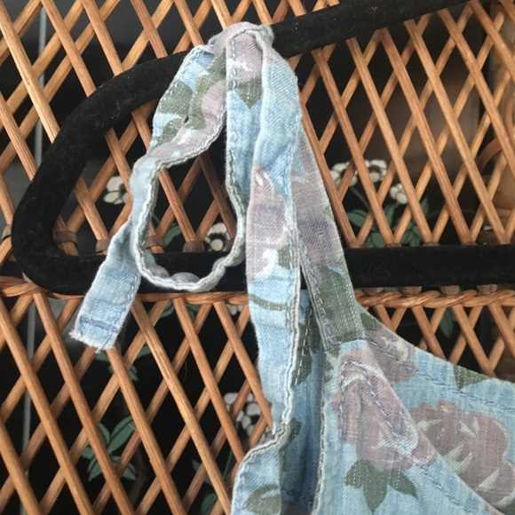 Vintage 90s rose floral button up short romper - Picture 8 of 9